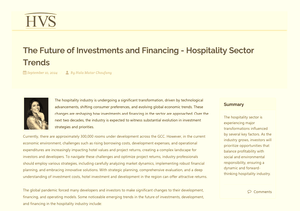 HVS - The Future of Investments and Financing - Hospitality Sector Trends
